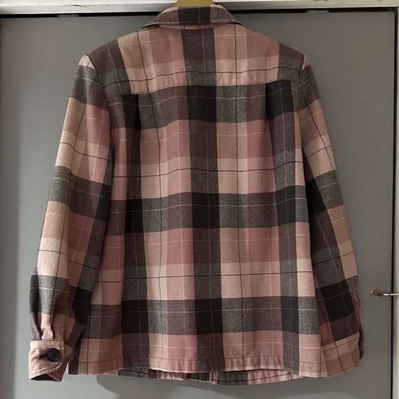 Vintage Pendleton 49er Pink & Brown Plaid Wool Jacket –Classic Button Front Coat - Picture 5 of 5